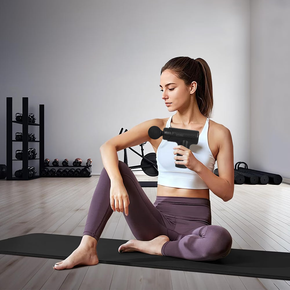 Six-speed portable massager, equipped with 4 massage heads and USB charging function