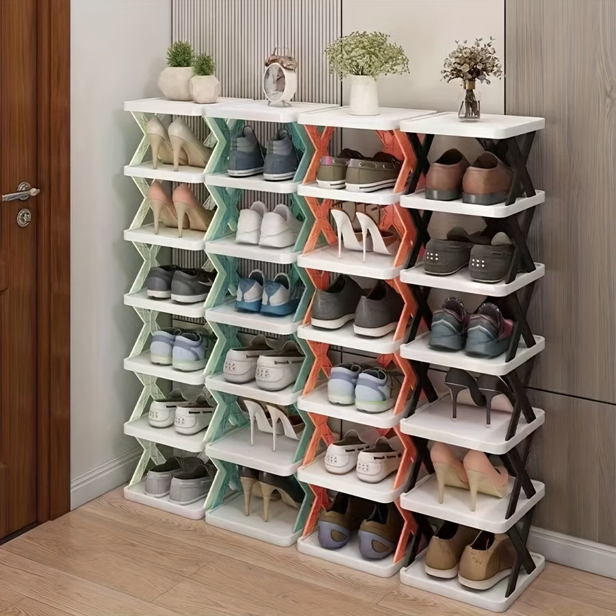 5-layer X-shaped thickened multi-layer foldable shoe rack