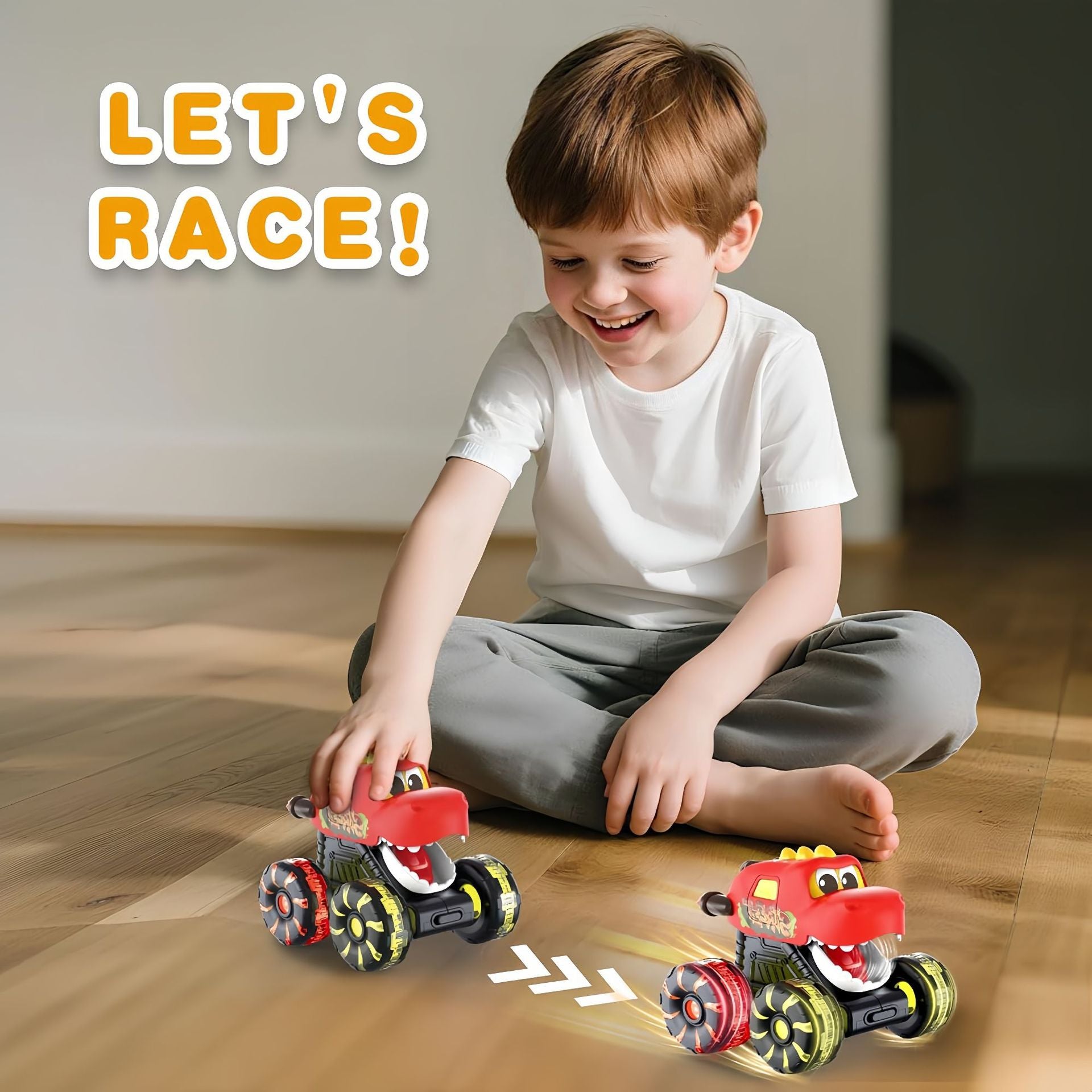 Press & Go Dinosaur Toy Car With Lights