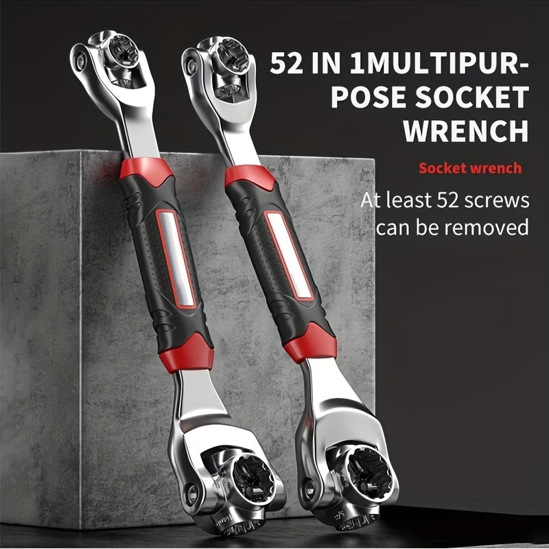1pc 52-in-1 Universal Socket Wrench, Universal Adjustable Double-headed Wrench Tool