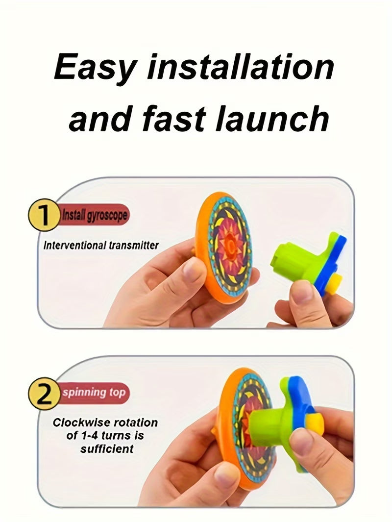 5-piece Stack 'n' Spin colorful gyro toy set