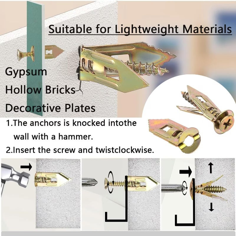 50 Out Expansion Screws, Ideal for Gypsum And Fiber Cement Boards - Easy to Install And Long-Lasting Fasteners