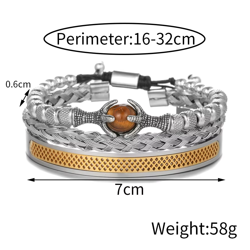 Luxury Set Men Bracelet Stainless Steel Handmade