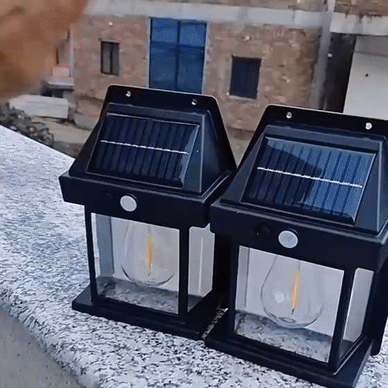 2 sets of outdoor solar wall lights, with motion sensors and waterproof features
