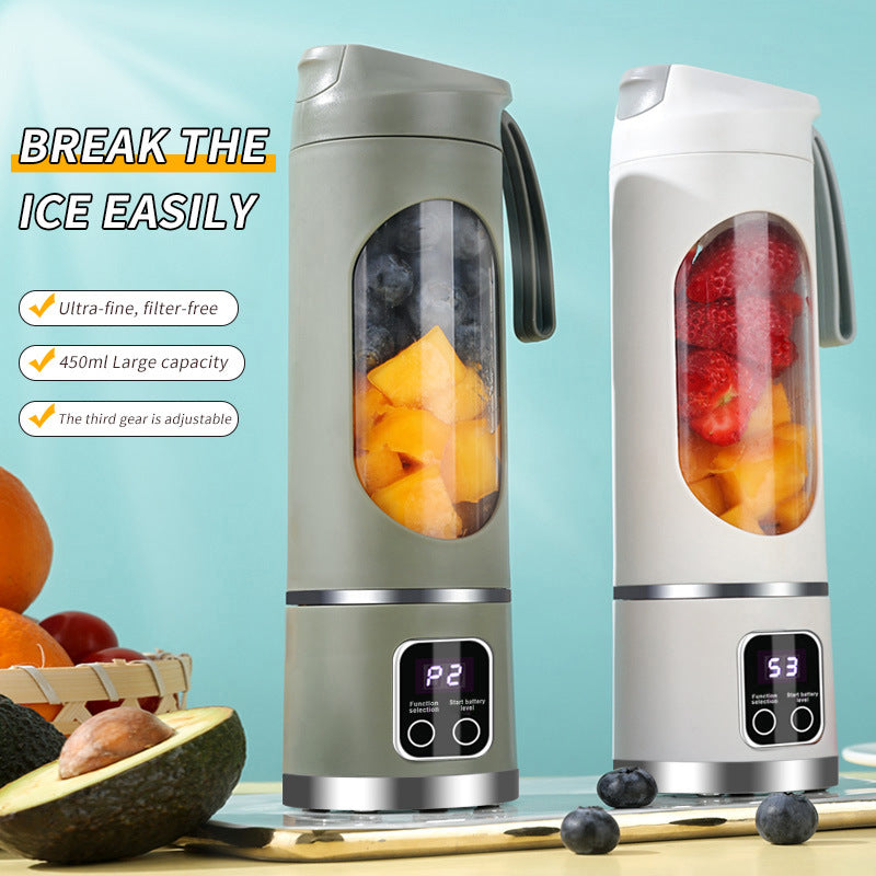 USB charging LED display, portable juice blender