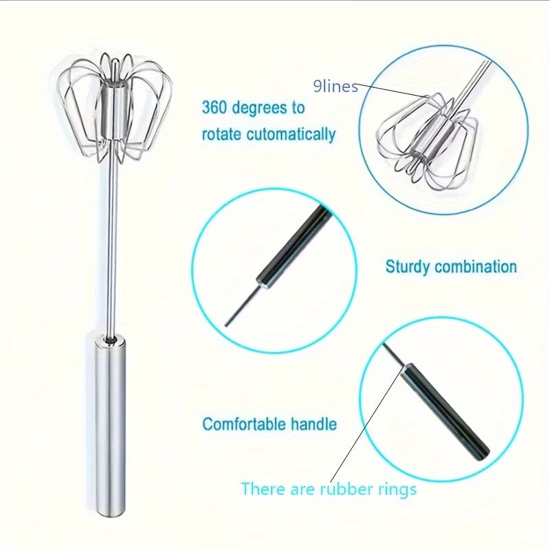 1 set of multi-functional stainless steel mixer and frother, household baking tool