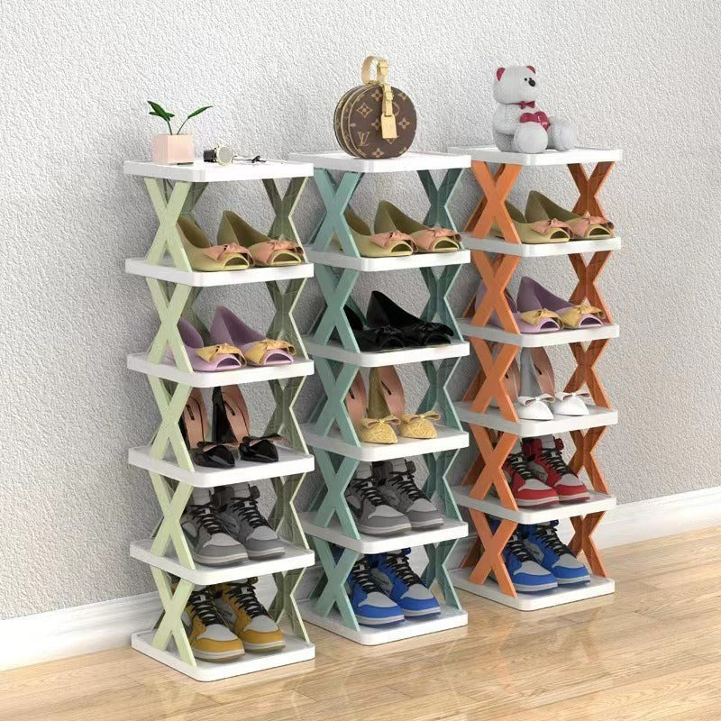 5-layer X-shaped thickened multi-layer foldable shoe rack