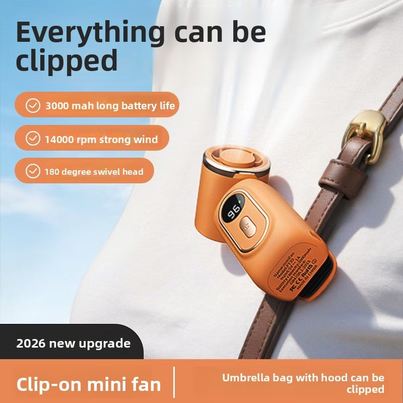 2026 New Mini Portable Charger with 3000mAh Capacity and Long-Lasting Fan