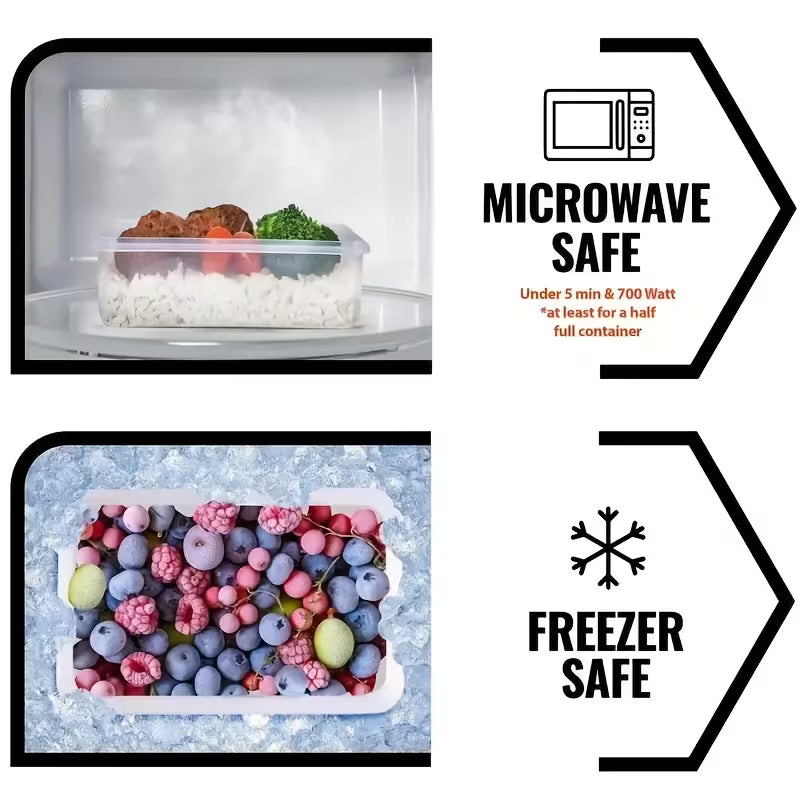 12-piece stackable sealed lunch box - leak-proof, suitable for microwave ovens and dishwashers