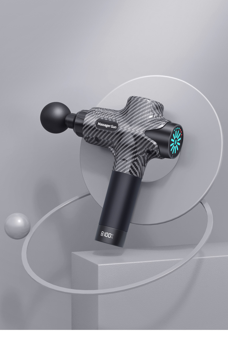 Six-speed portable massager, equipped with 4 massage heads and USB charging function