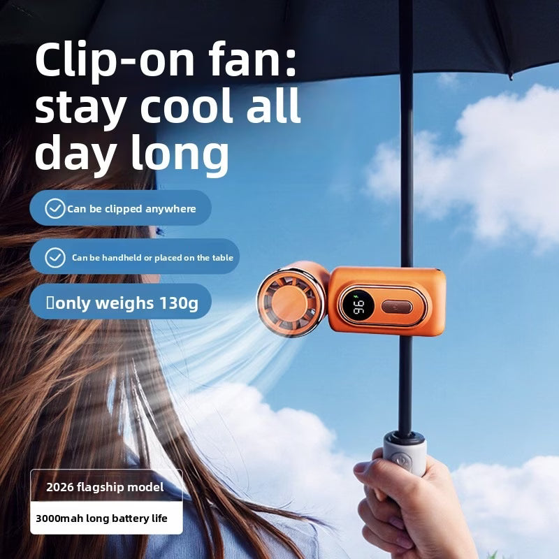 2026 New Mini Portable Charger with 3000mAh Capacity and Long-Lasting Fan
