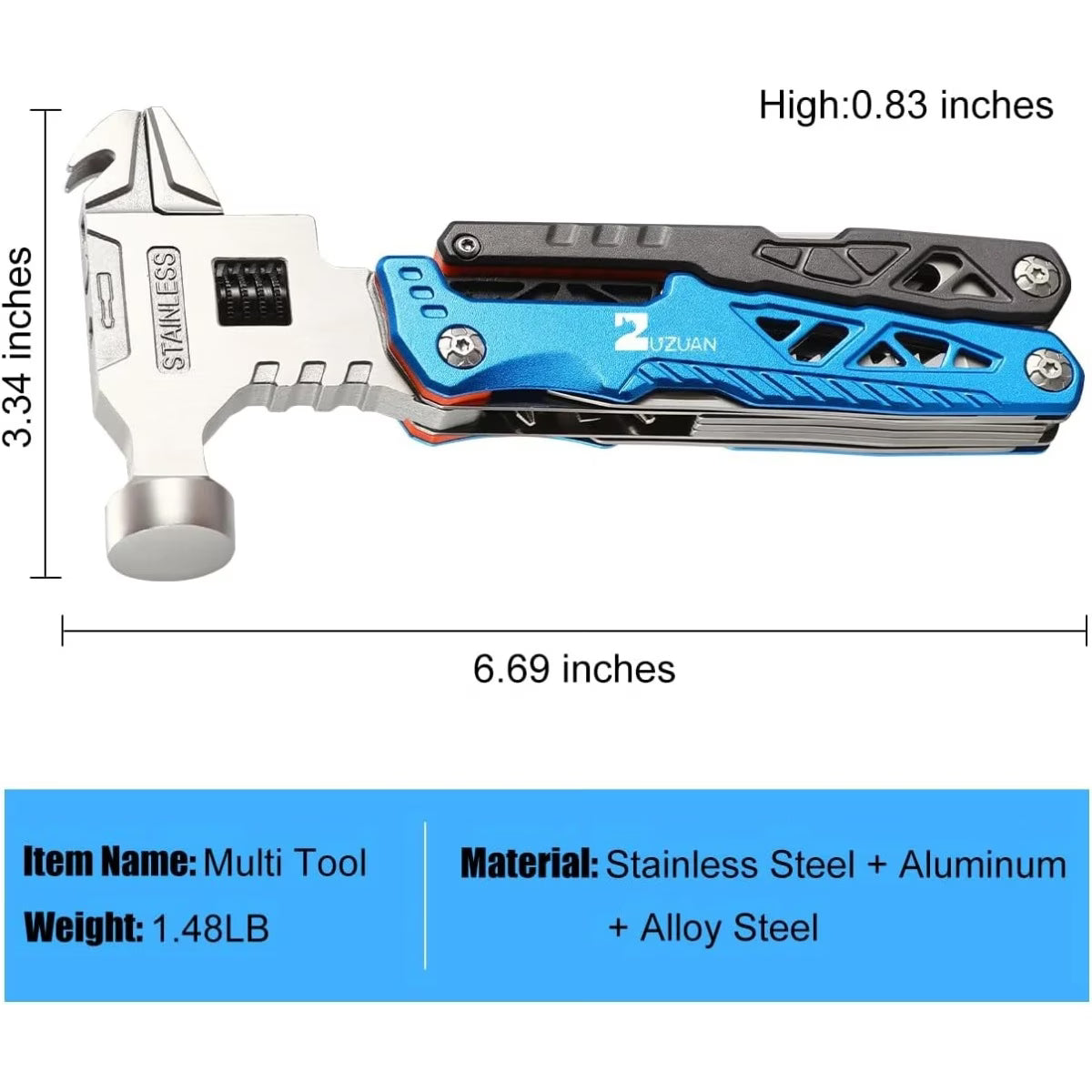 18-in-1 multi-functional tool, professional stainless steel multi-purpose pliers