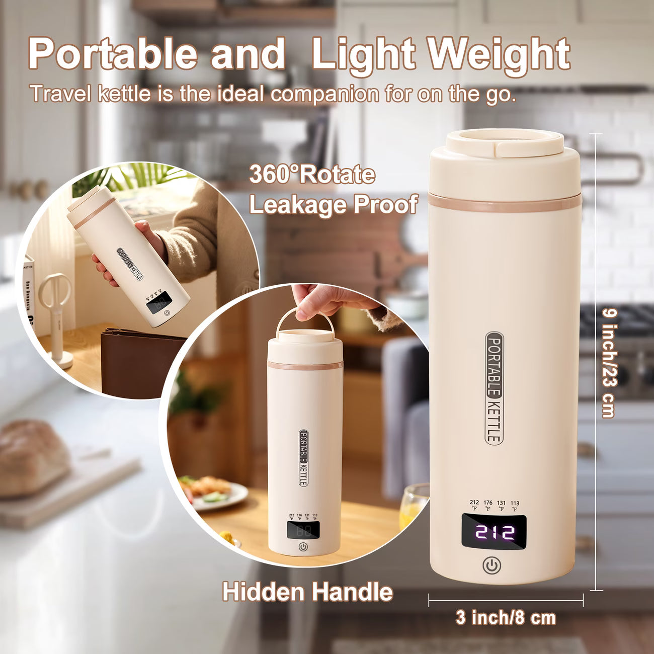 1pc Travel Electric Hot Water Bottle - Portable Small Water Bottle