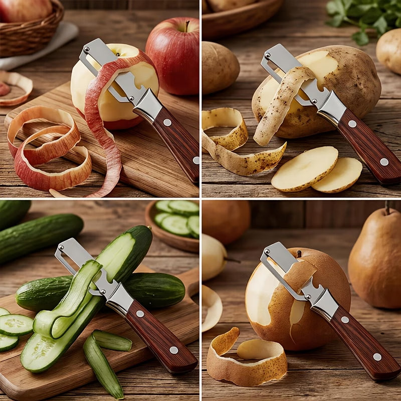 2-in-1, Stainless Steel Multi-functional Vegetable Peeler and Bottle Opener