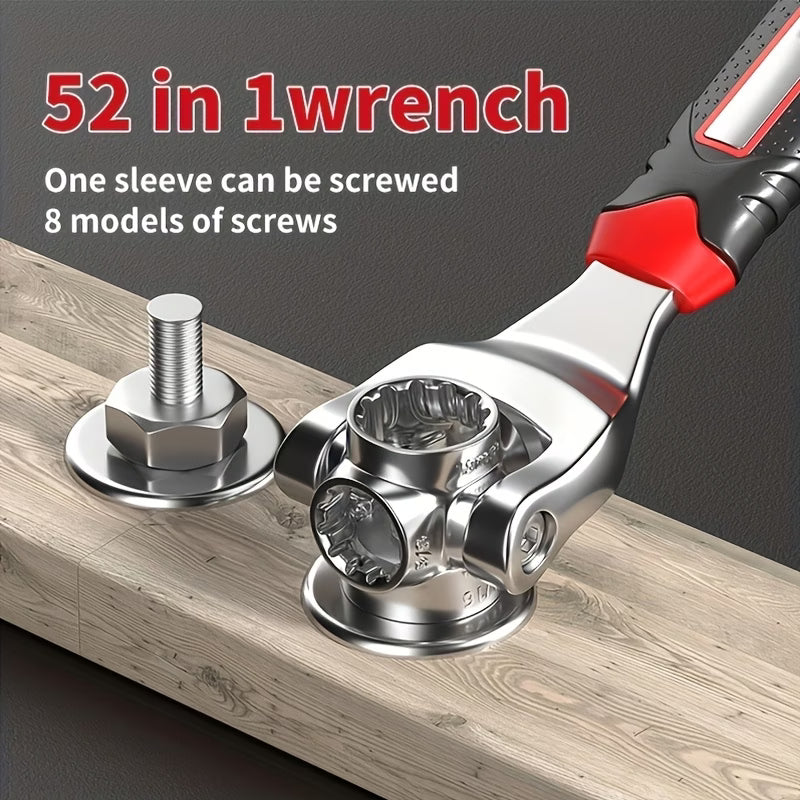 1pc 52-in-1 Universal Socket Wrench, Universal Adjustable Double-headed Wrench Tool