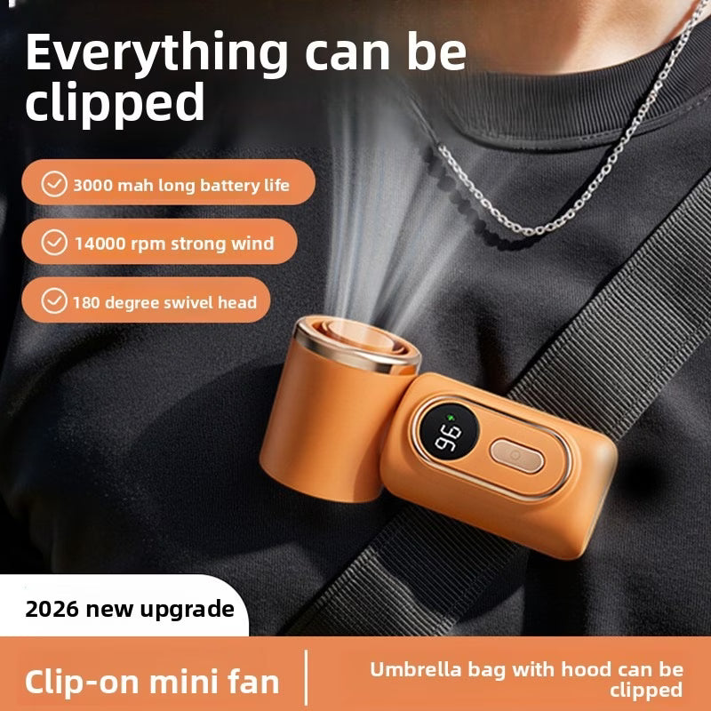 2026 New Mini Portable Charger with 3000mAh Capacity and Long-Lasting Fan