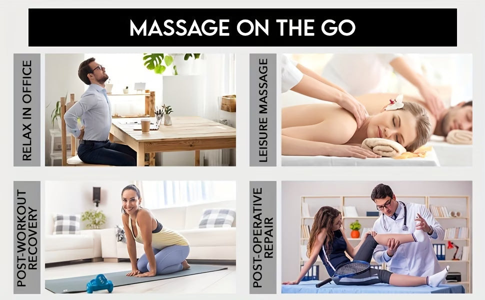 Six-speed portable massager, equipped with 4 massage heads and USB charging function