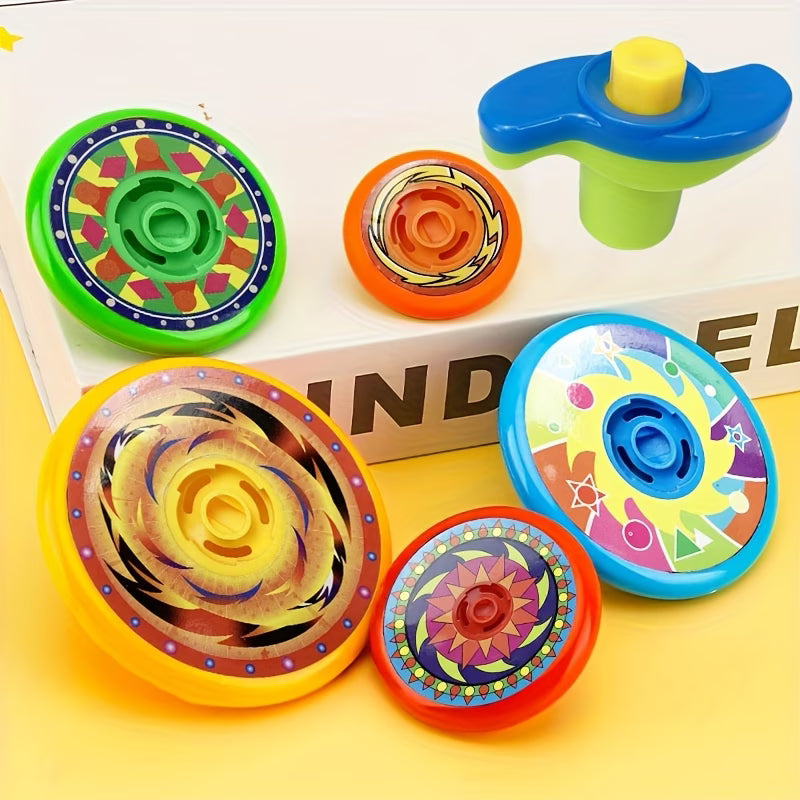5-piece Stack 'n' Spin colorful gyro toy set