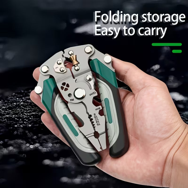 Collapsible Wire Stripper – Multi-Function Electrician Tool for Cutting, Crimping & Stripping, Durable & Precise