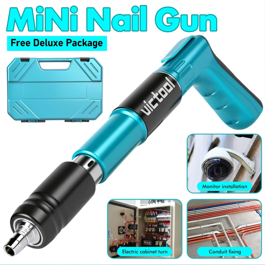 Manual Concrete Nail Gun Kit with 5 Adjustable Power Levels – Built-in Power System, Includes 120 Nails