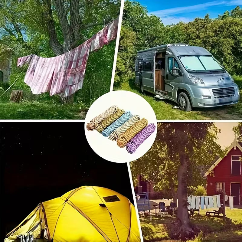 2PCS 5M Multifunction Clothesline (Outdoor/Balcony/Camping, Random Colors)