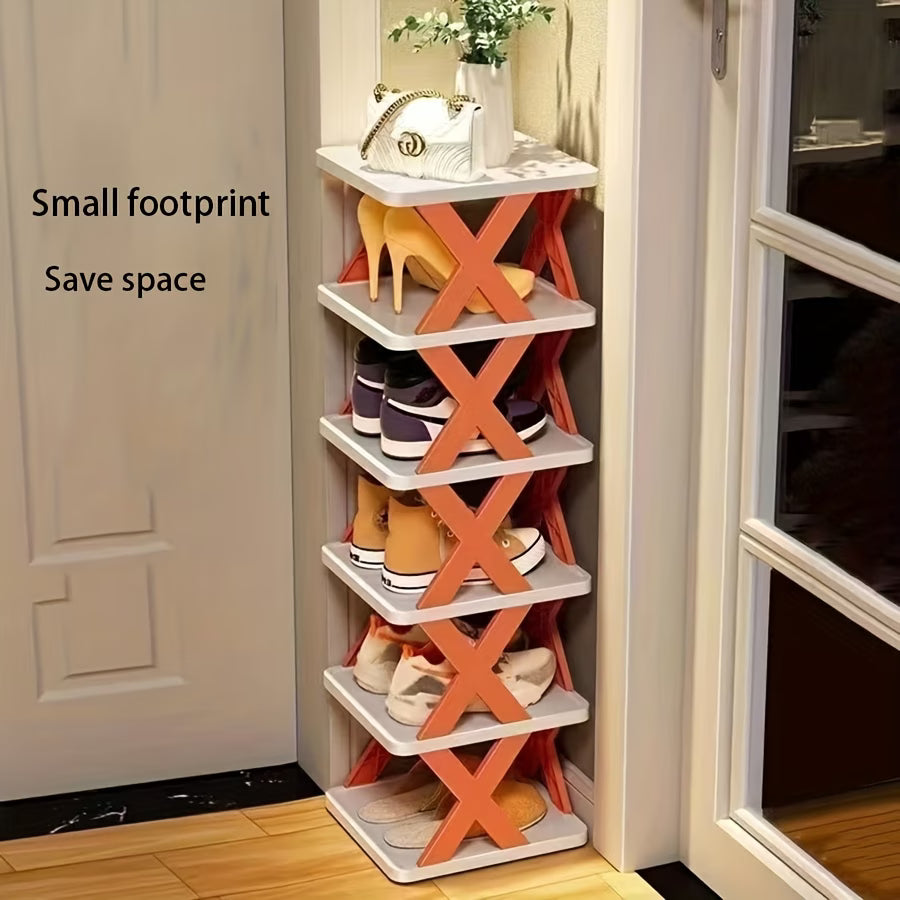 5-layer X-shaped thickened multi-layer foldable shoe rack