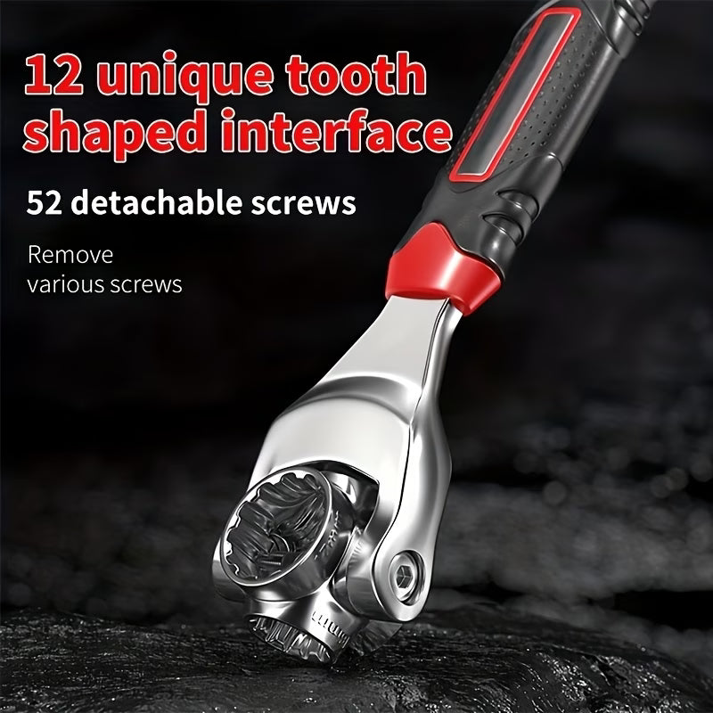 1pc 52-in-1 Universal Socket Wrench, Universal Adjustable Double-headed Wrench Tool