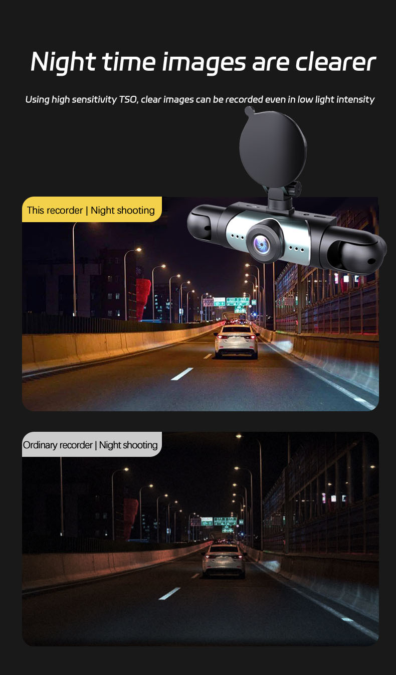 360° four-channel parking camera, equipped with 32GB memory card, high-definition night vision, WDR, G sensor, loop recording parking camera