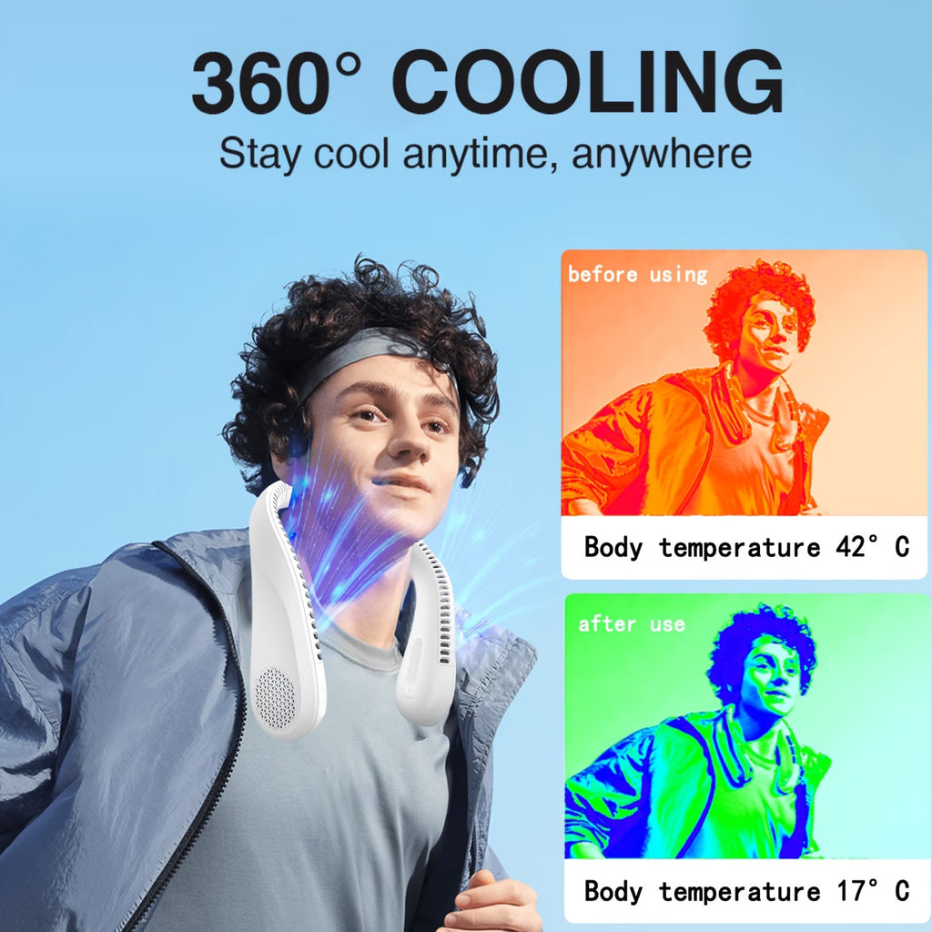 Portable Neck Fan - Rechargeable USB-powered Cooling Fan