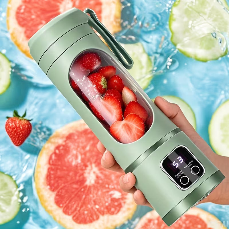 USB charging LED display, portable juice blender