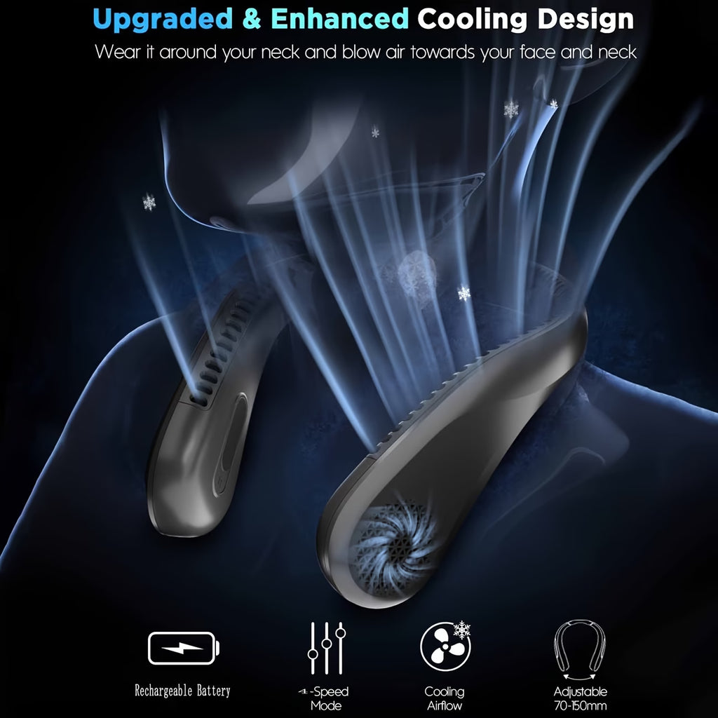 Portable Neck Fan - Rechargeable USB-powered Cooling Fan