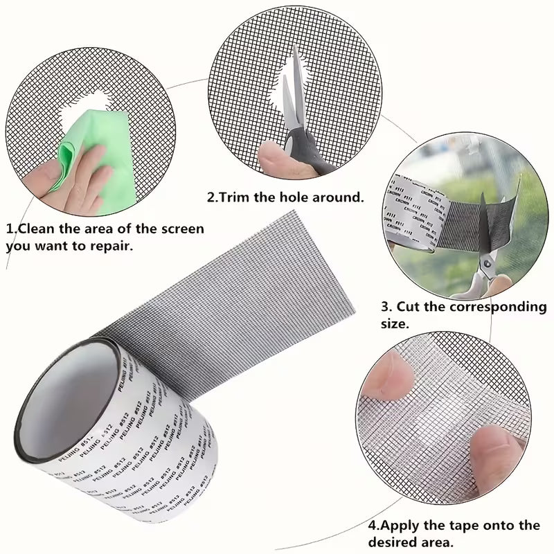 Window screen, mesh repair adhesive self-adhesive Velcro mosquito repellent tape