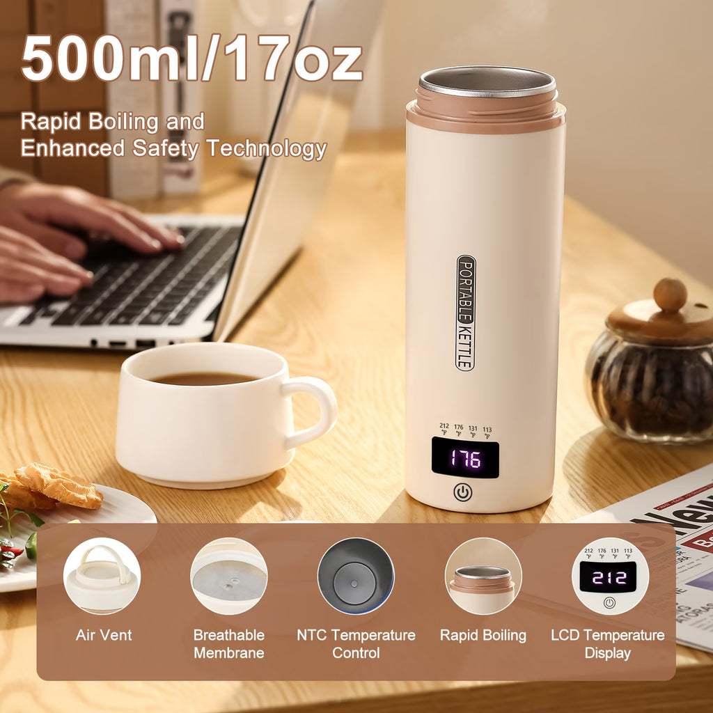 1pc Travel Electric Hot Water Bottle - Portable Small Water Bottle