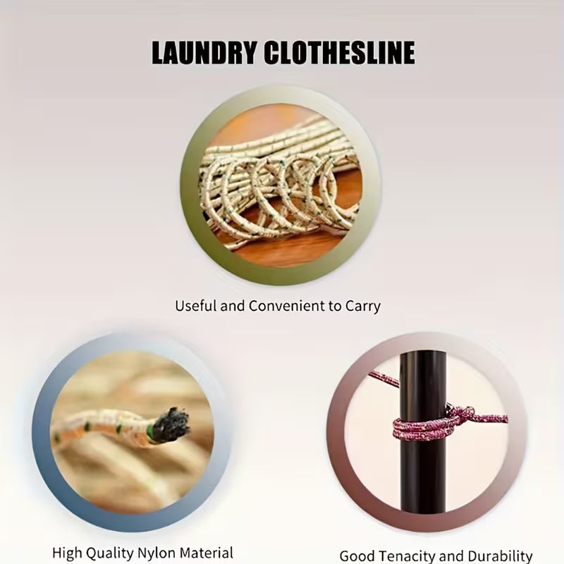 2PCS 5M Multifunction Clothesline (Outdoor/Balcony/Camping, Random Colors)