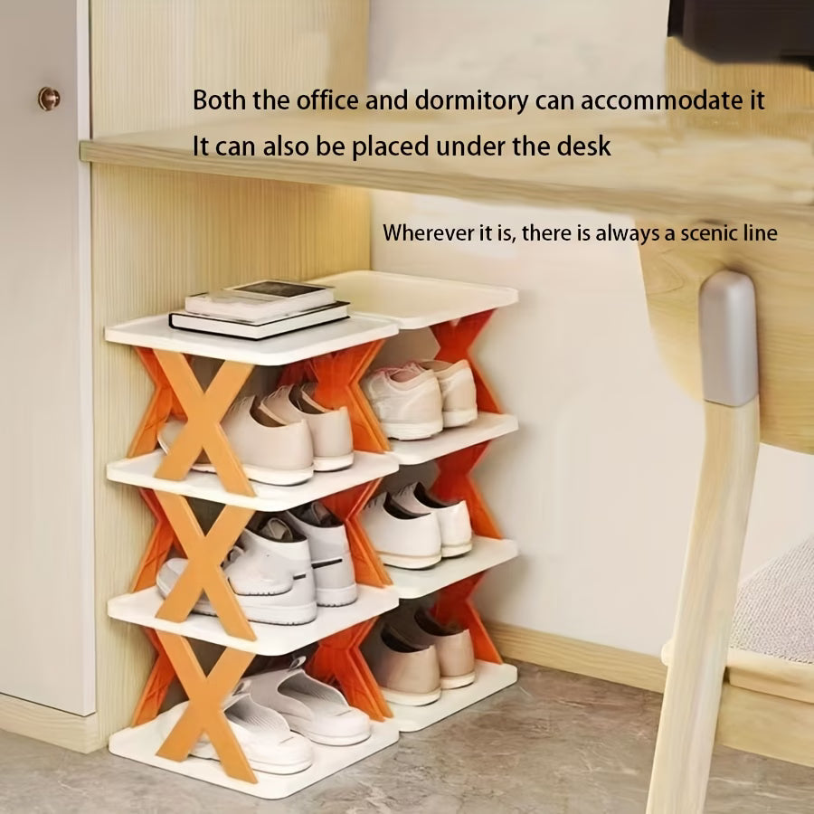 5-layer X-shaped thickened multi-layer foldable shoe rack