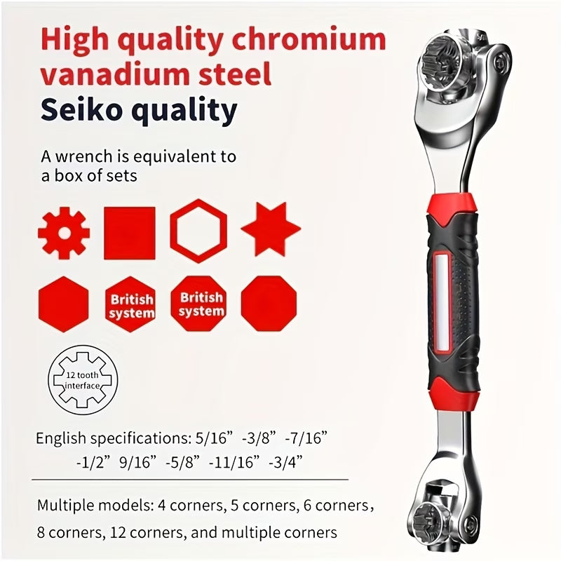 1pc 52-in-1 Universal Socket Wrench, Universal Adjustable Double-headed Wrench Tool