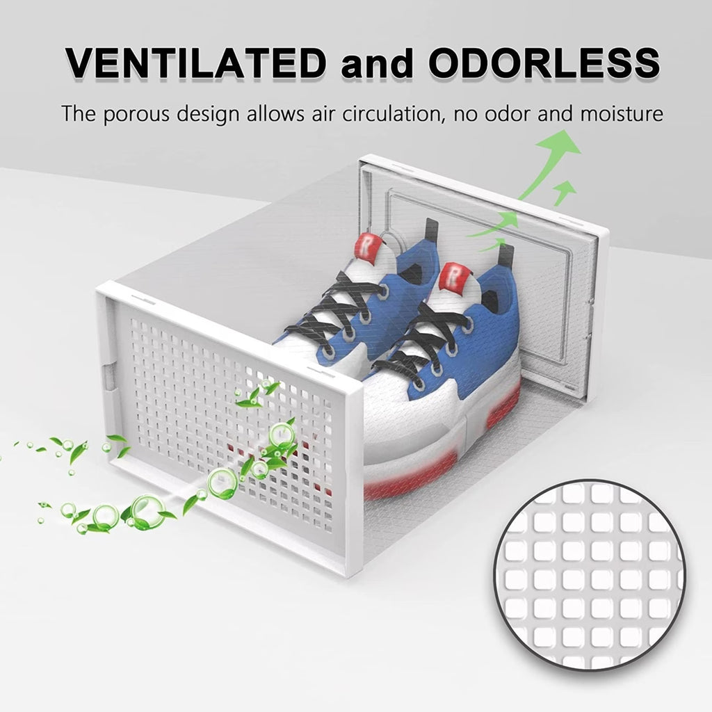 12-Piece Transparent Plastic Stackable Dustproof Shoe Box Set