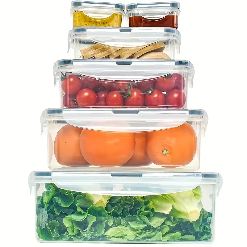 12-piece stackable sealed lunch box - leak-proof, suitable for microwave ovens and dishwashers