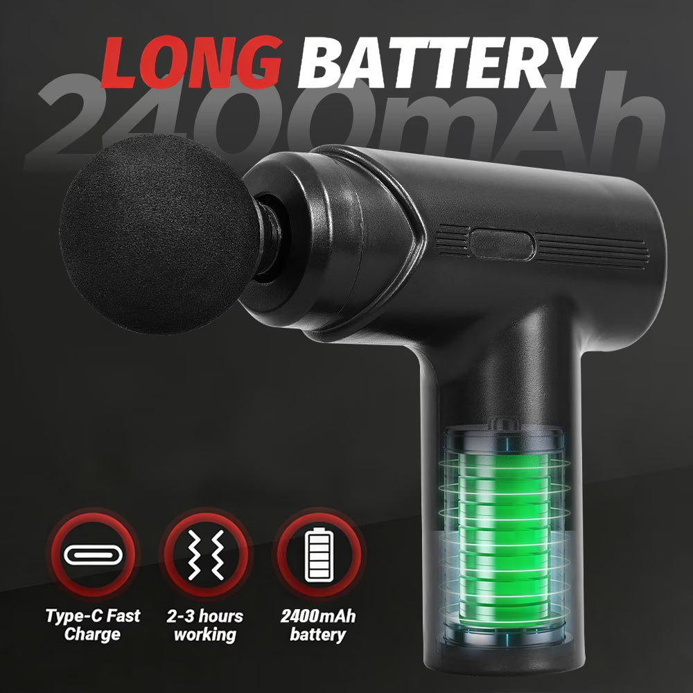 Six-speed portable massager, equipped with 4 massage heads and USB charging function