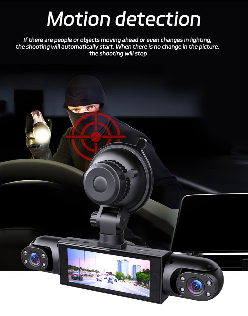 360° four-channel parking camera, equipped with 32GB memory card, high-definition night vision, WDR, G sensor, loop recording parking camera
