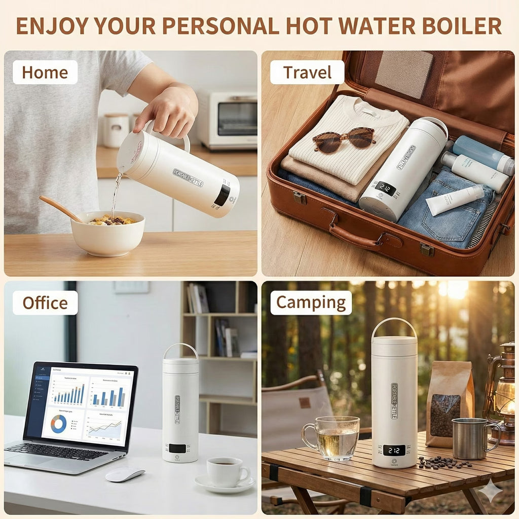 1pc Travel Electric Hot Water Bottle - Portable Small Water Bottle