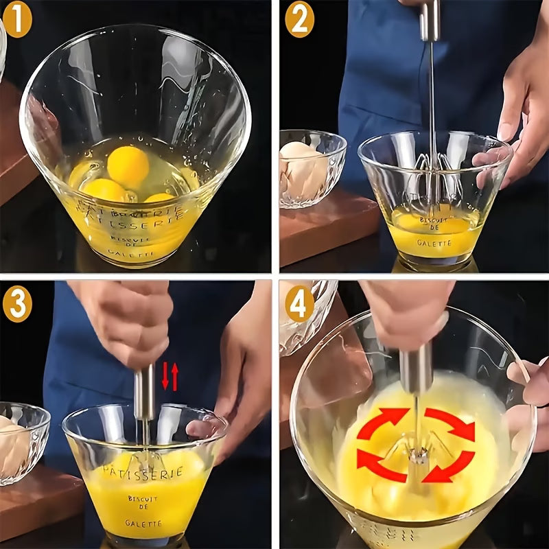 1 set of multi-functional stainless steel mixer and frother, household baking tool