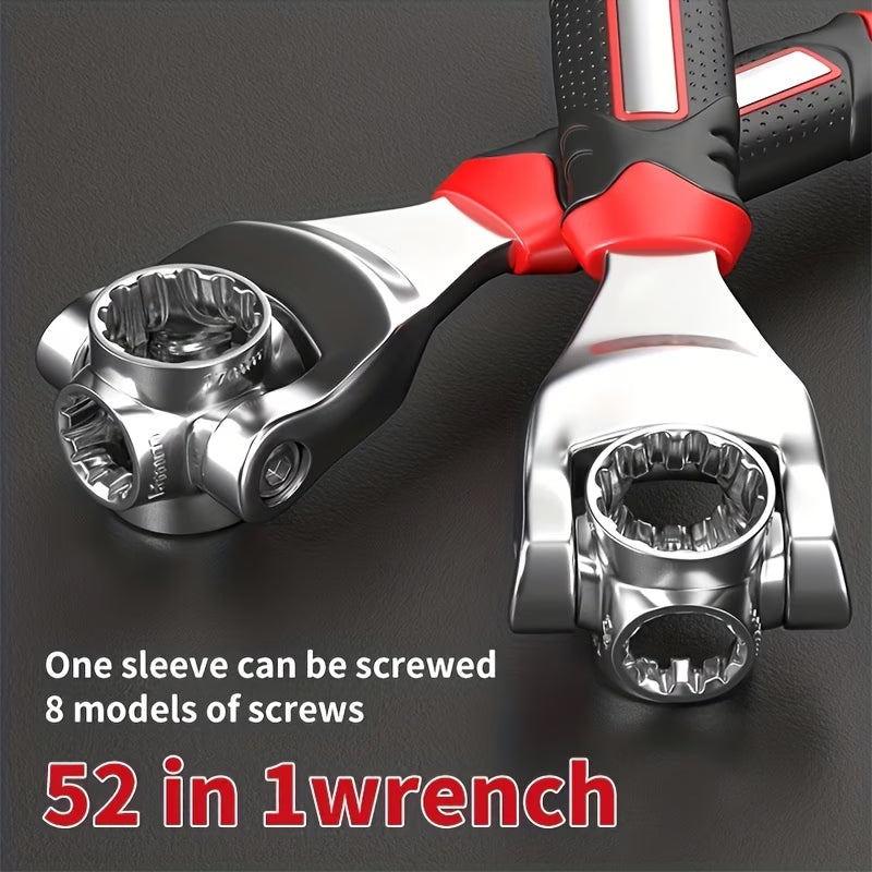 1pc 52-in-1 Universal Socket Wrench, Universal Adjustable Double-headed Wrench Tool