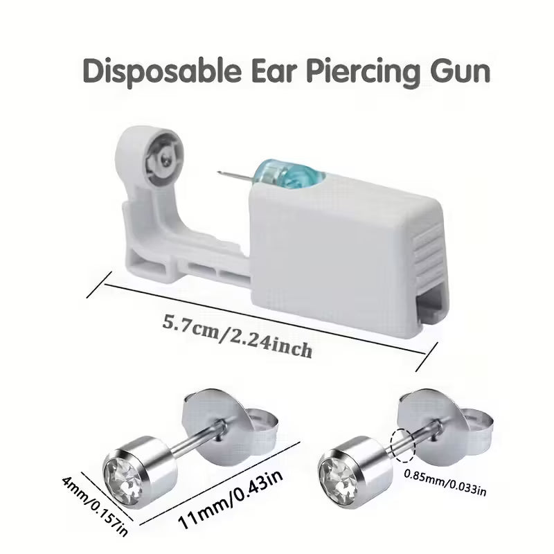2PCS Disposable Nose Piercing Gun Kit with Studs (For Men & Women)