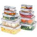 12-piece stackable sealed lunch box - leak-proof, suitable for microwave ovens and dishwashers