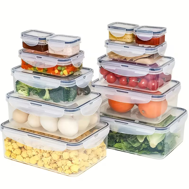 12-piece stackable sealed lunch box - leak-proof, suitable for microwave ovens and dishwashers