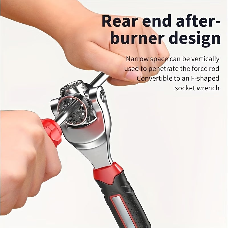 1pc 52-in-1 Universal Socket Wrench, Universal Adjustable Double-headed Wrench Tool