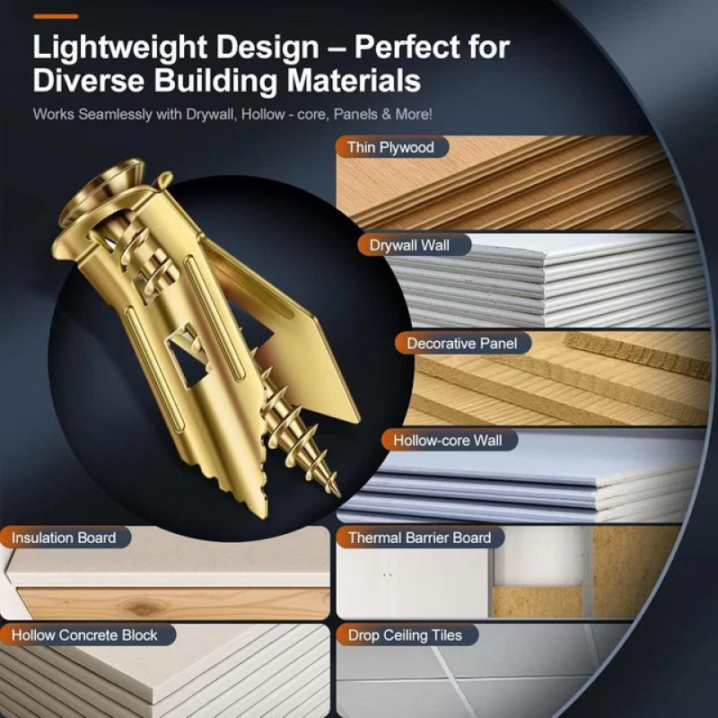 50 Out Expansion Screws, Ideal for Gypsum And Fiber Cement Boards - Easy to Install And Long-Lasting Fasteners