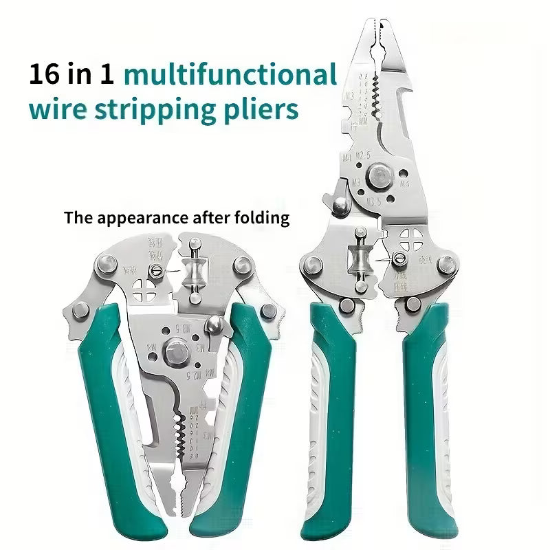 Collapsible Wire Stripper – Multi-Function Electrician Tool for Cutting, Crimping & Stripping, Durable & Precise