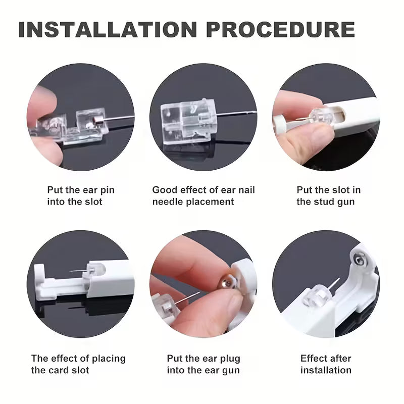 2PCS Disposable Nose Piercing Gun Kit with Studs (For Men & Women)